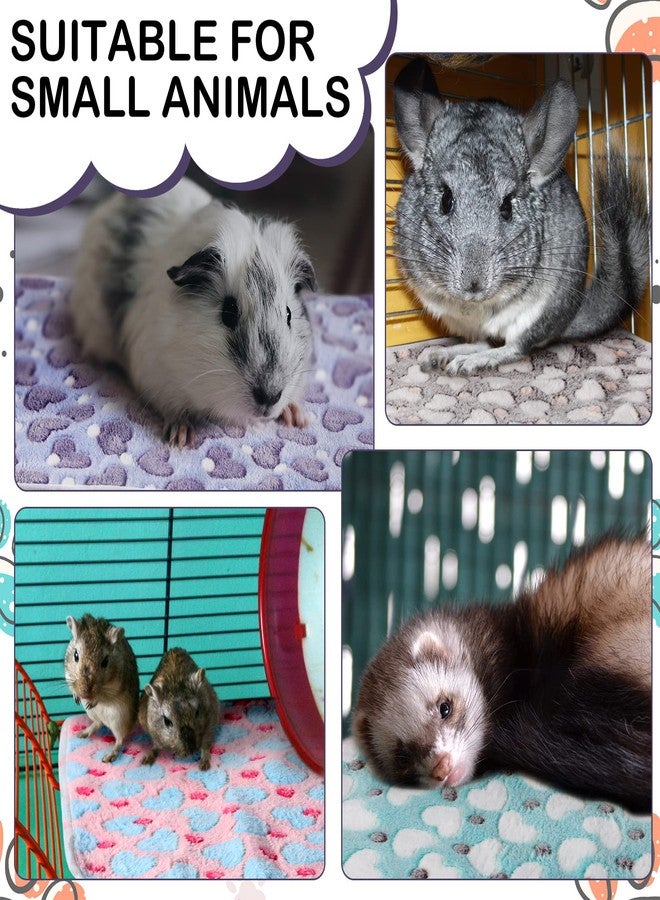 Reginary 4 Pcs Waterproof Guinea Pig Blankets Washable Small Animal Fleece Bedding Absorbent Guinea Pig Cage Liners Reusable Pet Pee Pad Sleep Mat for Hamster Ferret(Heart Pattern,35 x 24 Inch) - Image 5