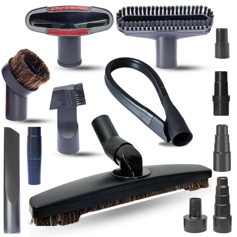 GHAMADE Universal Vacuum Attachments & Brushes Kit - Hardwood Floor Vacuum Brush Head Attachment & Shop-vacs Accessories - Universal Vacuum Hose Adapter Kit & Dryer vent Flexible Crevice Attachment - Image 1