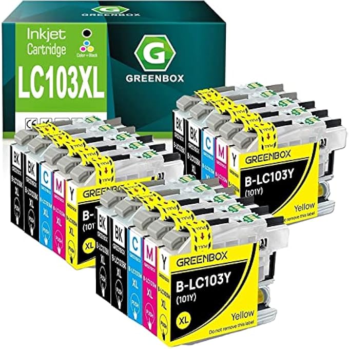 COMPATIBLE INK CARTRIDGE REPLACEMENT FOR BROTHER LC103 LC103XL LC101 LC101XL COMPATIBLE FOR BROTHER MFC J870DW J450DW J470DW J650DW J4410DW J4510DW J4710DW J6720DW (15 PACKS) - Image 1