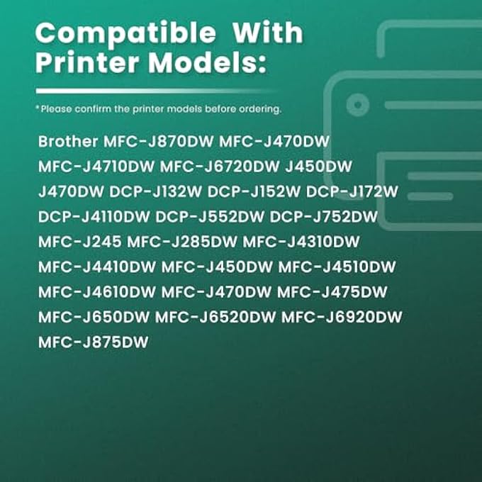 COMPATIBLE INK CARTRIDGE REPLACEMENT FOR BROTHER LC103 LC103XL LC101 LC101XL COMPATIBLE FOR BROTHER MFC J870DW J450DW J470DW J650DW J4410DW J4510DW J4710DW J6720DW (15 PACKS) - Image 2