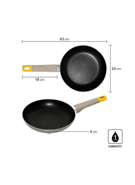 JENY JENY Professional Sheffield Classic Nonstick Coating Frying Pan Skillet Omelette Egg Pan Healthy Kitchen Cookware Chefs Pan Cooking Delicious Meals vagharia Spice Roasting Seasoning Kadhai Saucepan  - Image 3