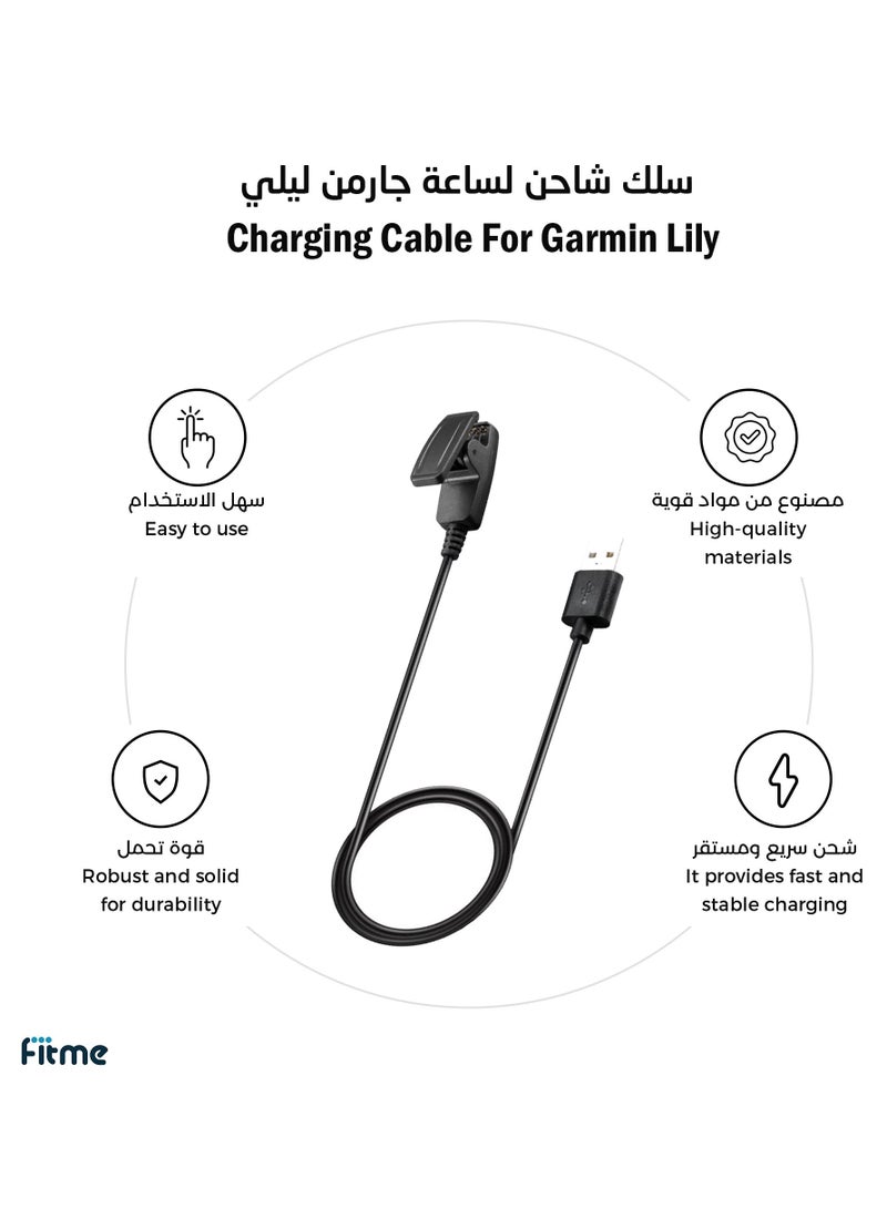 FITME Charging Cable For Garmin lily / lily 2 / Forerunner 35 / Forerunner 235 / Forerunner 645 / Forerunner 630 / Forerunner735XT / Approach S20 / Vivomove Trend / VivomoveHR Watch / ForeAthlete 35J - Image 1