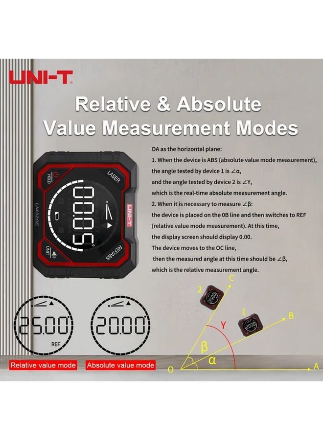 UNI-T LM320E Dual Laser Angle Meter Two Way Level 4 90 Degree Magnetic Rechargeable - Image 1