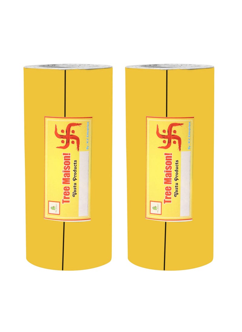 TREEMAISON TREEMAISON Vastu Combo of Yellow Color Tape | Size - 4 Inch | Length- 8 Feet (Approx) | Vastu Remedy for Toilet | Main Door Entrance | Tape Remedy | Pack of 2  - Image 1