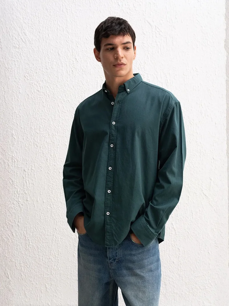 Giesto GIESTO Cotton Oversized Button-Up Shirt