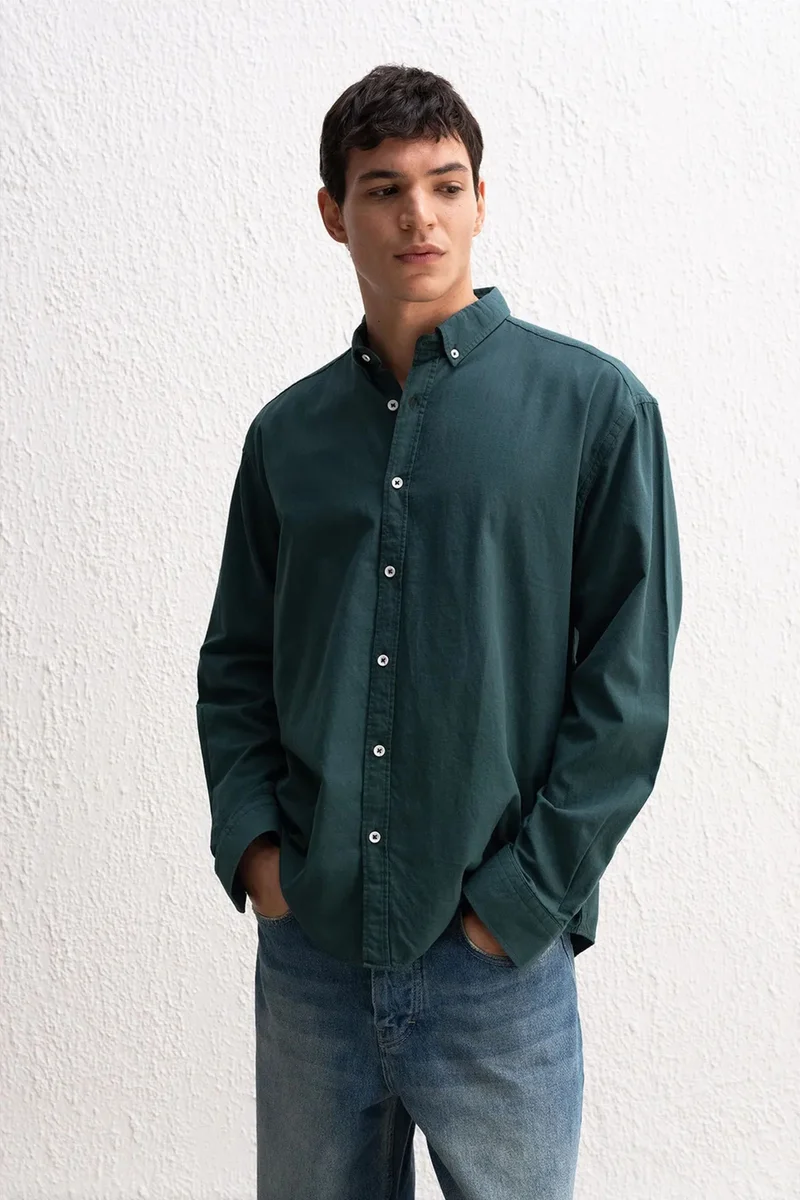 جيستو GIESTO Cotton Oversized Button-Up Shirt