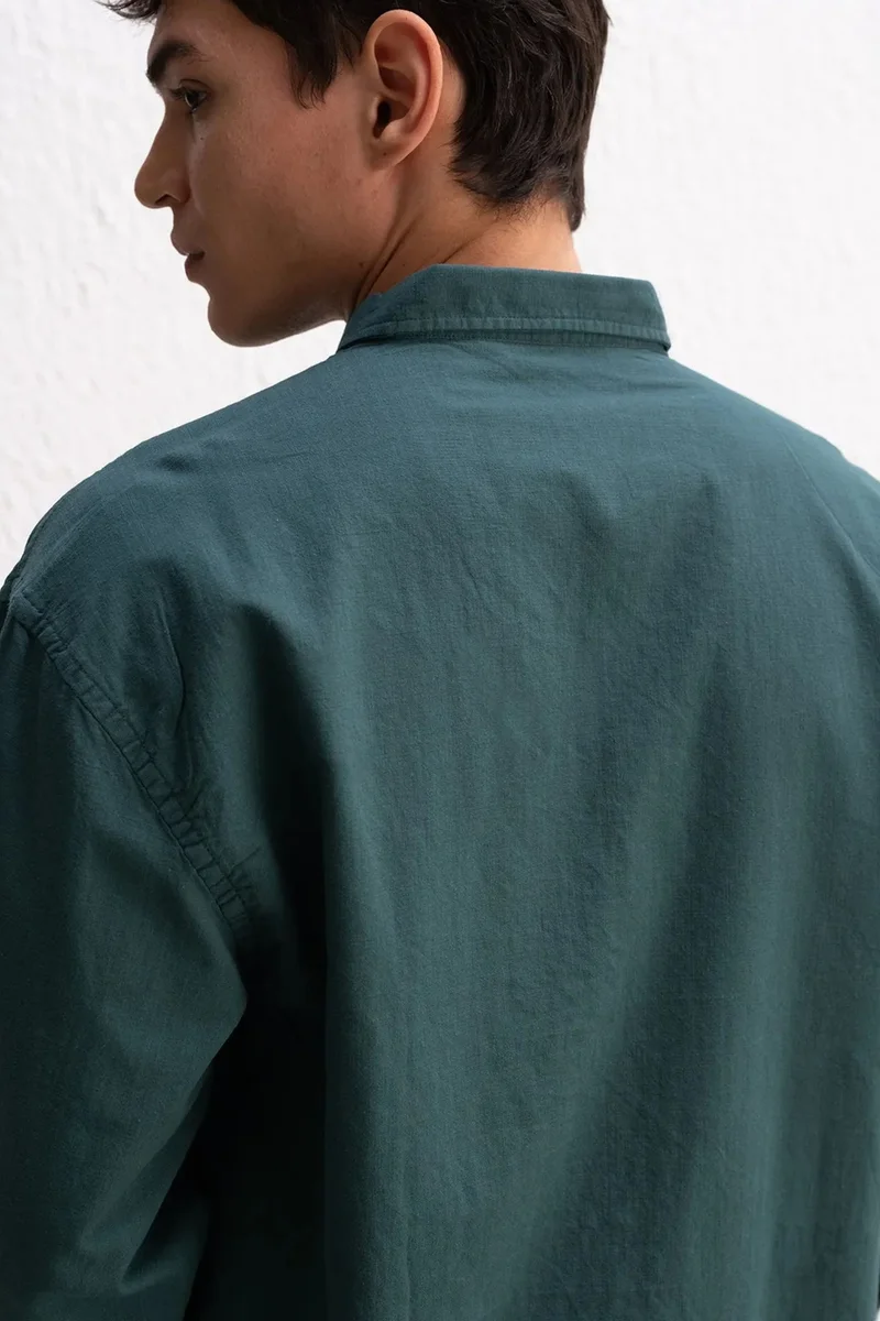 Giesto Sacramento Green GIESTO Cotton Oversized Button-Up Shirt for Men | Best Price UAE