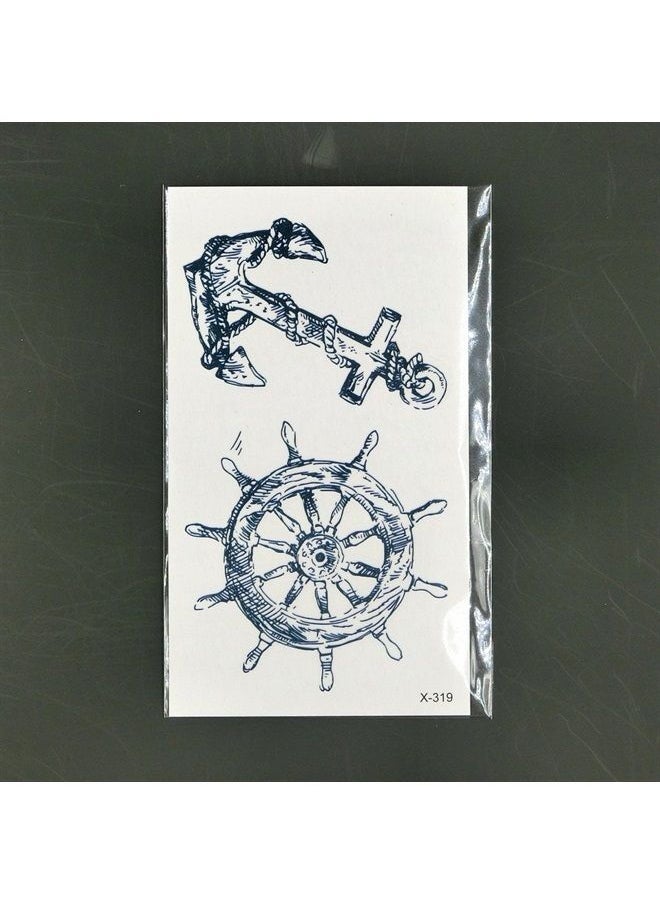 Oottati 2 Sheets Small Cute Temporary Tattoo Stickers Riding Boat Anchor Arm  - Image 3