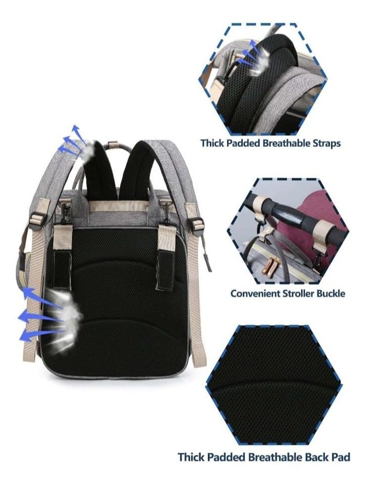 Baby Multifunctional Diaper Bag Backpack with Multi Purpose Pockets and Small Pacifier Case for Mom and Dad Travel Diaper Backpack Bag - Image 2