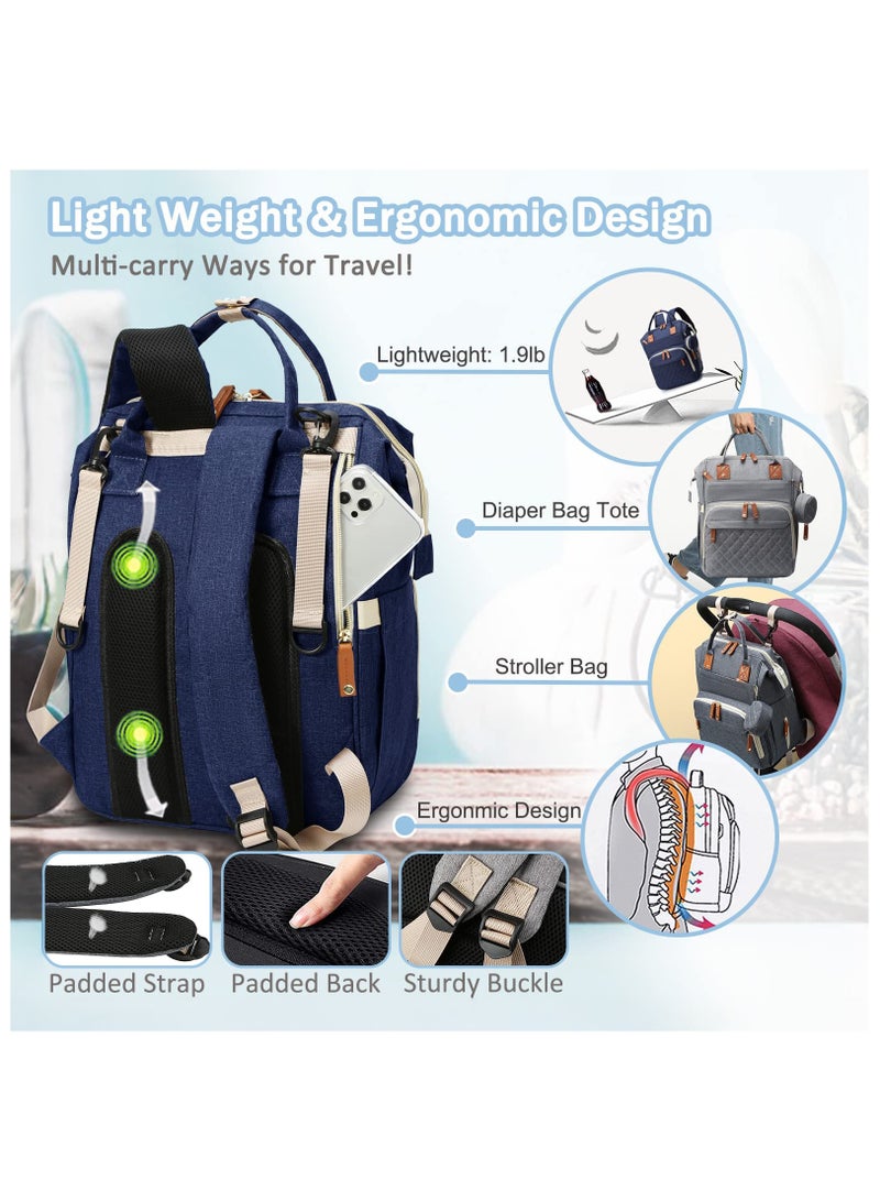 Baby Multifunctional Diaper Bag Backpack with Multi Purpose Pockets and Small Pacifier Case for Mom and Dad Travel Diaper Backpack Bag - Image 5