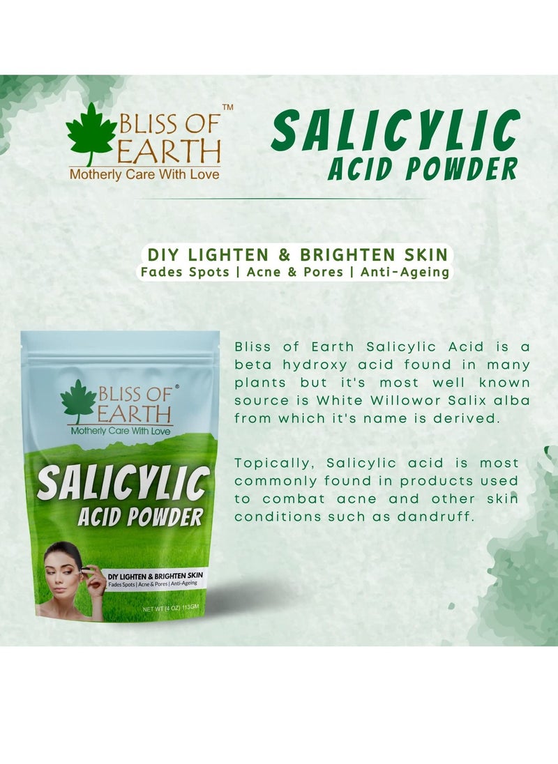 BLISS OF EARTH Salicylic Acid Powder Great for Making Skin Care Products Cleanser Moisturizer Anti Aging Serum Body Wash & DIY Products 2x113gm  - Image 4