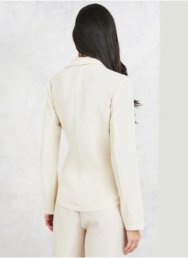Styli Lapel Collared Long Sleeve Wrap Top