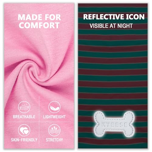 KYEESE 2Pack Dog Shirts Striped T Shirt Cotton Tank Top Soft Tee for Small Dogs Lightweight Clothes Sleeveless Dog Vest, Medium,Pink+Striped - Image 5
