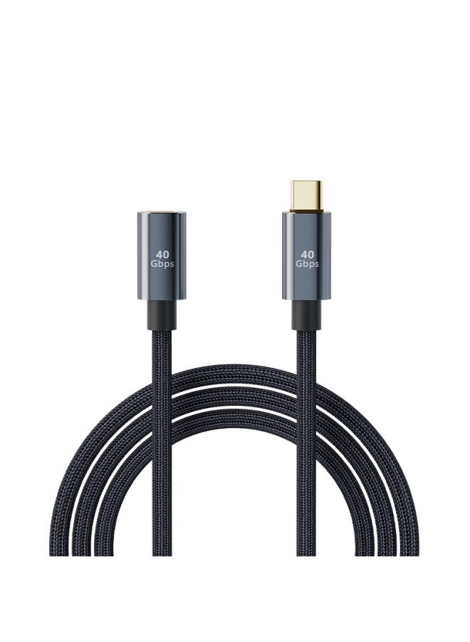 USB4 Elbow Lightning 3 Double Head Typec Full-function Data Line Pd100W Fast Charging Line 8K HD 40Gbps-Color:Usb4【40gbps Male And Female 1m】 - Image 1