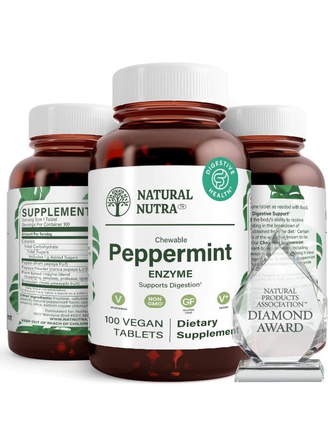 Natural Nutra Chewable Peppermint Digestive Enzyme Supplement - Image 1