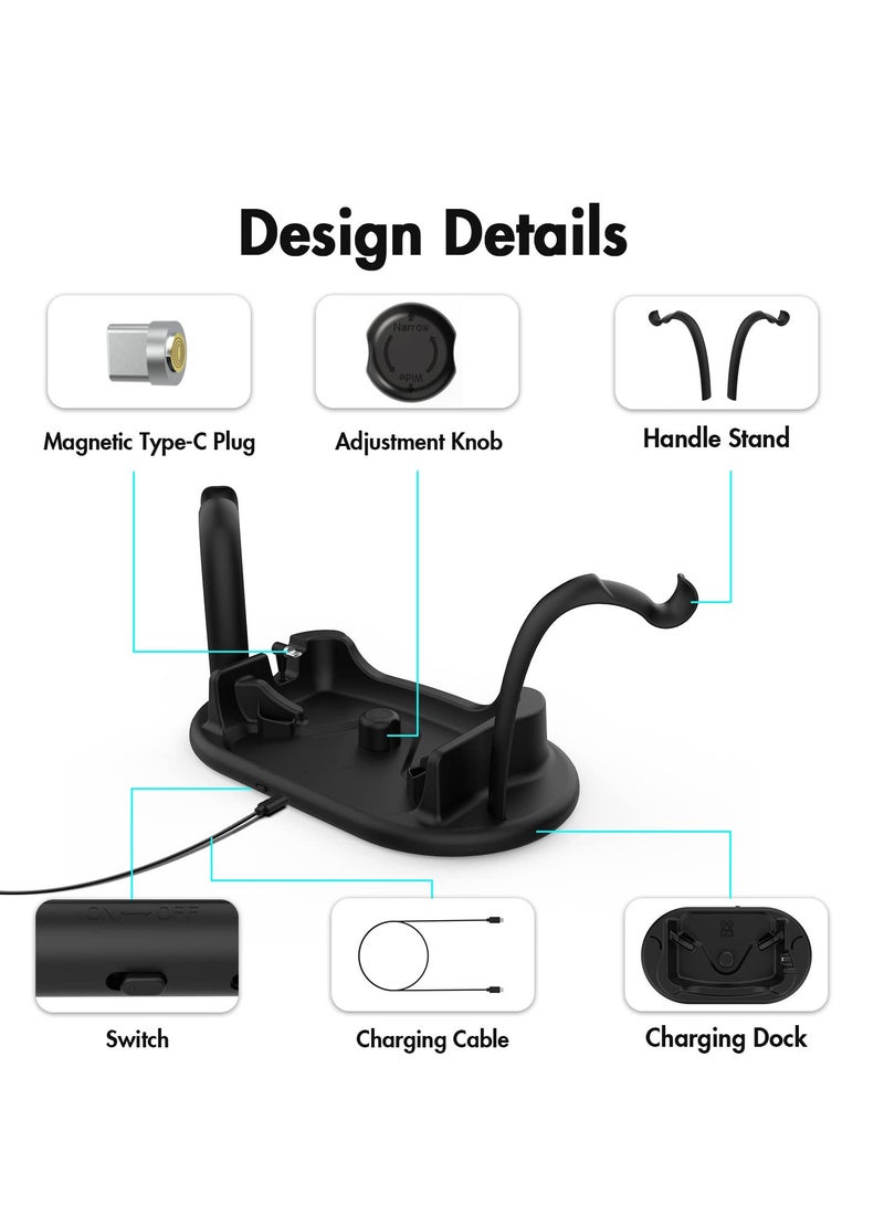 Charging Dock for Oculus Quest 2, Touch Controller and Headset Placement Display Stand Contact Charging Table Stand Auto-attached USB-C Magnetic Charging - Image 5