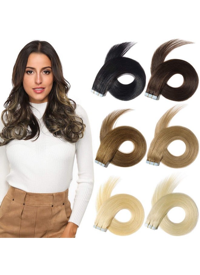 Rose bud Rosebud Tape In Hair Extensions Remy Human Hair Secure Skin Weft Hair Extensions Seamless 14 Inch  - Image 1