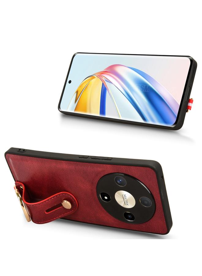 اس-توب جراب خلفي من الجلد لهاتف Honor X9b/Magic6 Lite 5G مع سوار معصم - Image 4