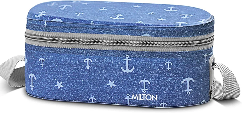Milton Milton Corporate Lunch Stainless Steel Containers, Set of 3, (280 ml, 280 ml, 472 ml), Blue | Light Weight | Odour Proof | Leak Proof | Easy to Carry | Food Grade