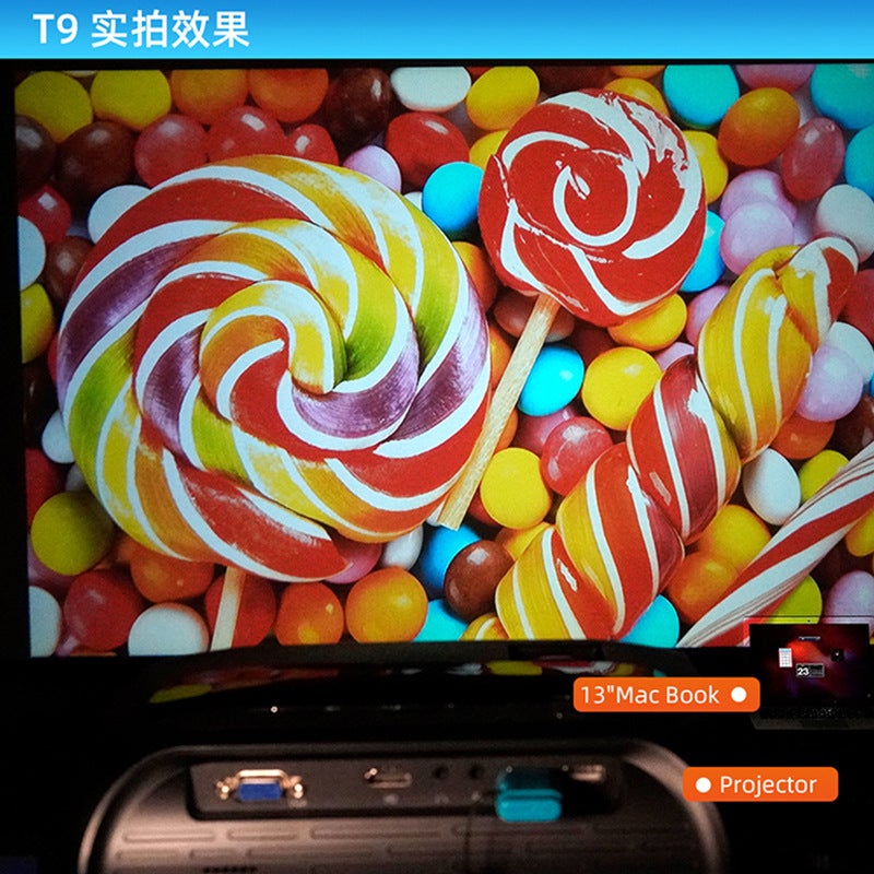 New T9 Wireless Mobile Phone Screen Projection Home Projector Hd 1080P Portable Micro Office Conference Projector - Image 4