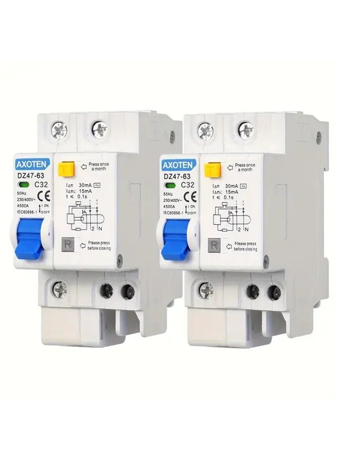 2 Pack DZ47 63 1P N 16A Mini Circuit Breaker Leakage Protection Switch - Image 3