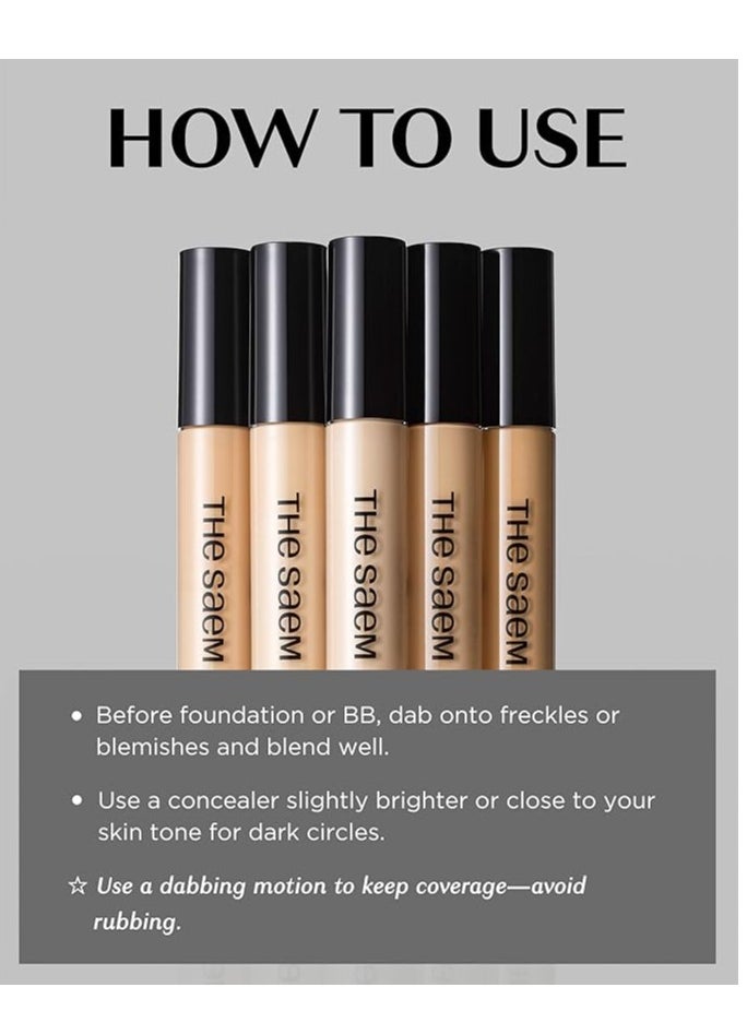 the SAEM - Cover Perfection Tip Concealer, Liquid Multi-Use Concealer, Full Coverage Makeup for Acne Dark Spots Dark Circles Hyperpigmentation and Blemishes, 6.5g (#2 Rich Beige) - Image 1