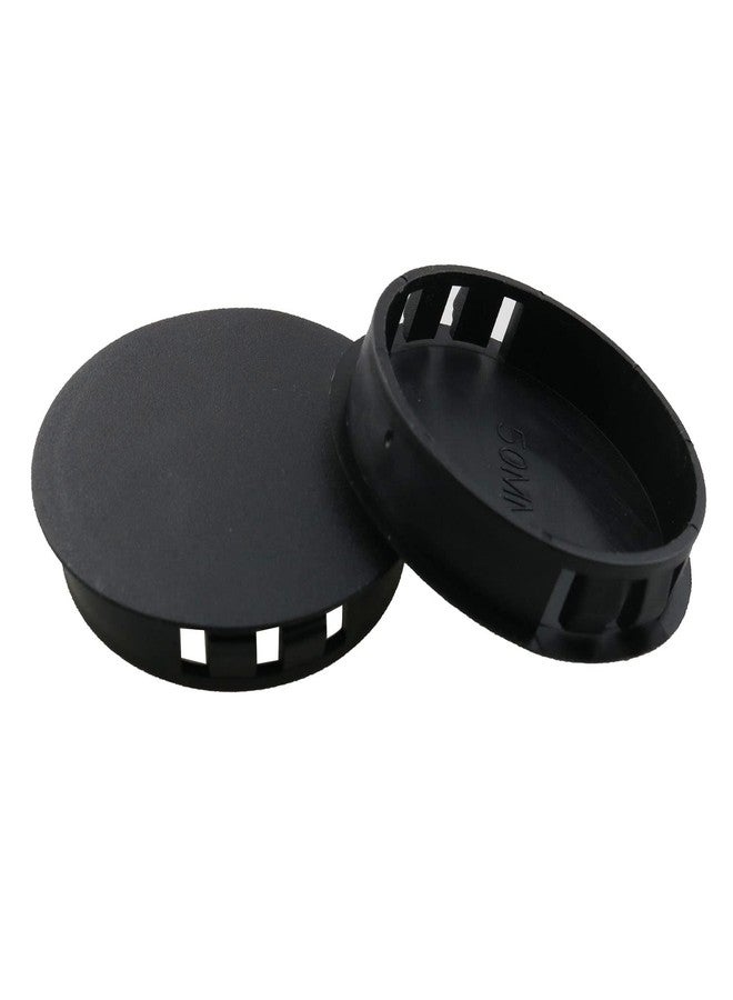 TAODAN 10pcs Black Hole Plugs 50mm/2" Plastic Round Flush Type Hole Plugs Snap in Locking Hole Tube Blanking End Caps Tube Pipe Inserts Plug for Table Box Extra Hole - Image 2