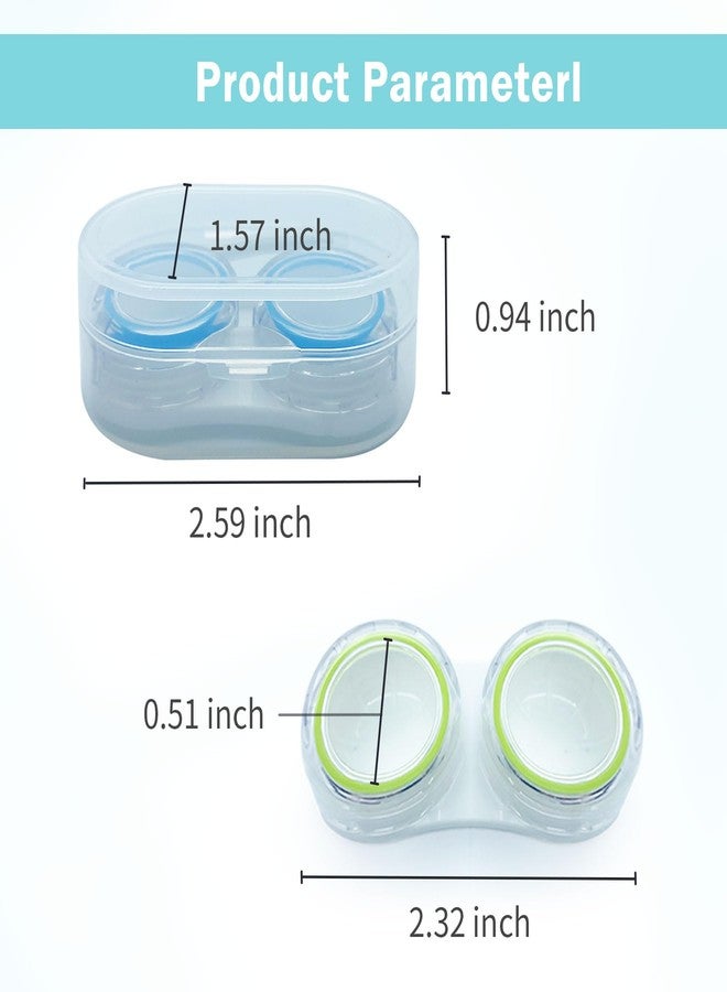 LCFALO 6 Pack Colored Contact Lens Case，Cute Contact Lens Travel Kit Portable Outdoor Storage Kit Colored Contact Lenses for Travel&Home(Pink, Rufous, Black, Gray, Green, Blue) - Image 4
