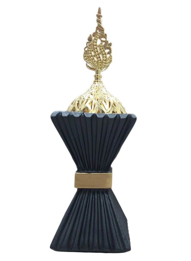 Elegant Resin Incense Burner, Modern Hourglass Design Bukhoor Holder with Ornate Gold Lattice Lid and Perforated Charcoal Cup, Premium Arabian Oud Burner for Home Decor, Office, Aromatherapy and Gifting - Image 1