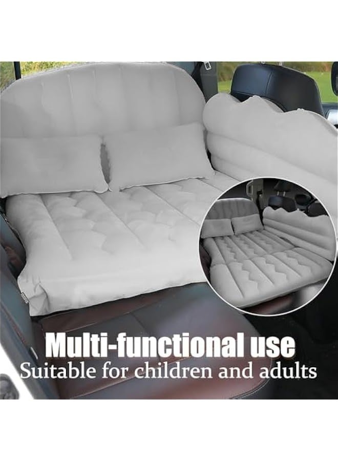 تراسل مرتبة قابلة للنفخ في السيارة، مرتبة هوائية للمقعد الخلفي للسيارة، مرتبة تخييم سميكة مع مضخة نفخ ووسائد، سرير سفر للسيارة، يناسب معظم موديلات السيارات، مثالي للأطفال والكبار - Image 4