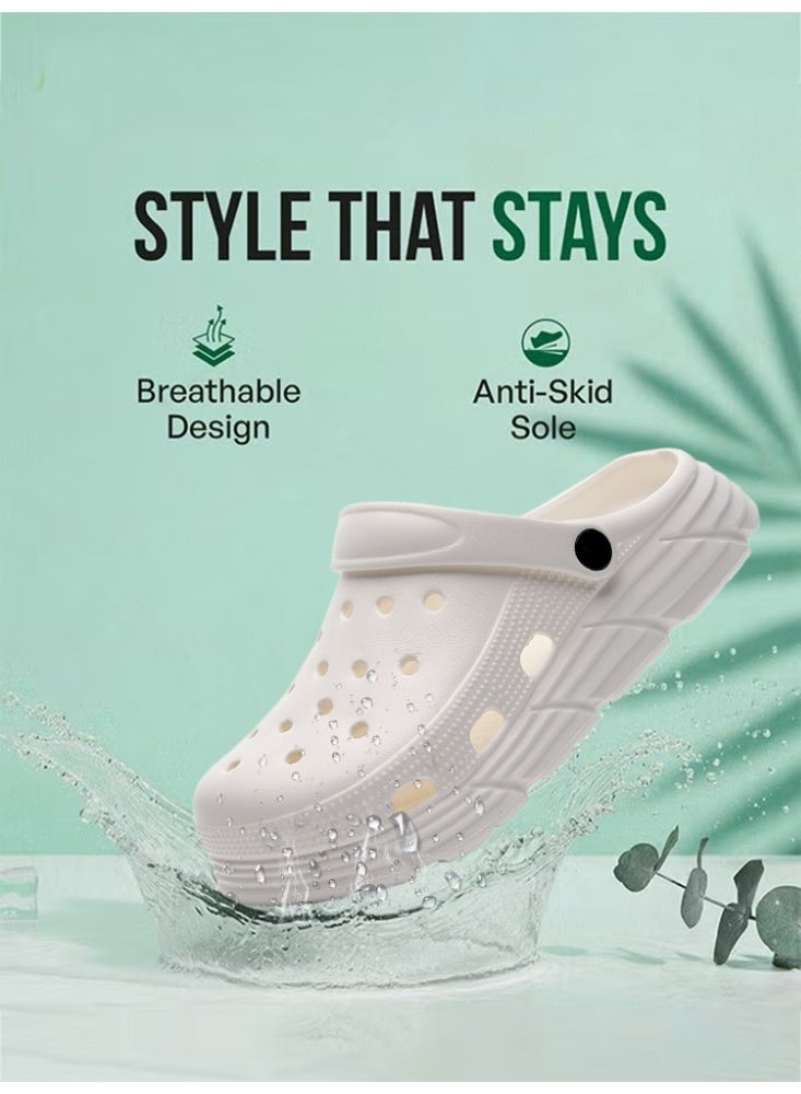 GUOLUOFEI Comfy Garden Clogs for Women and Men, Slip On Mules Sandals Lightweight Slippers Outside Home Casual Wear Non-Slip Air Cushion Thick Bottom Slides Shoes - Image 2