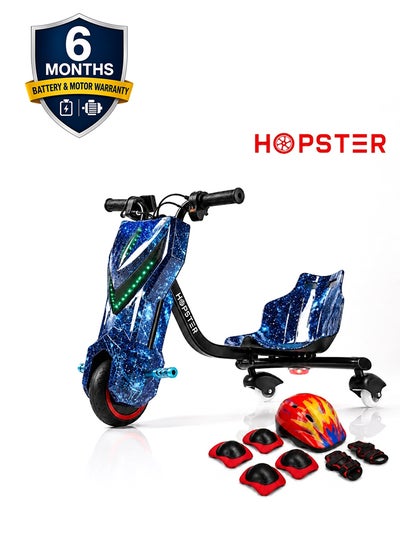 Hopster Kid's Advanced Electric Drift Scooter for Kids with 180W Motor Medium wheel Comfortable Racing Seat Rear Drift W