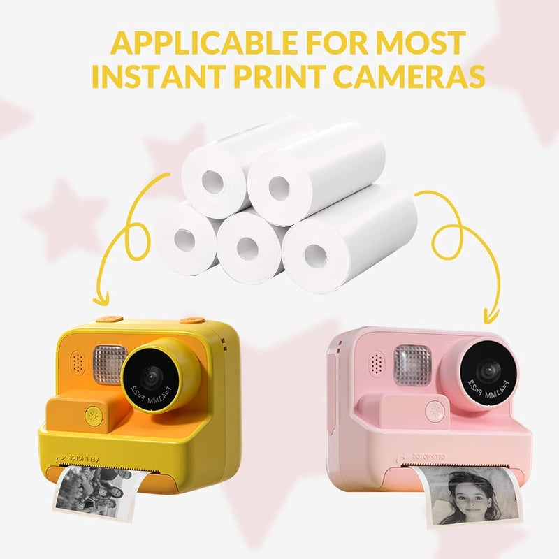 mafiti 10 Rolls Kids Instant Camera Refill Print Paper,57x 25 Thermal Paper Compatible with Most Kids Camera Instant Print/Mini Printer,2.2 Inch BPA Free Photo Paper - Image 3