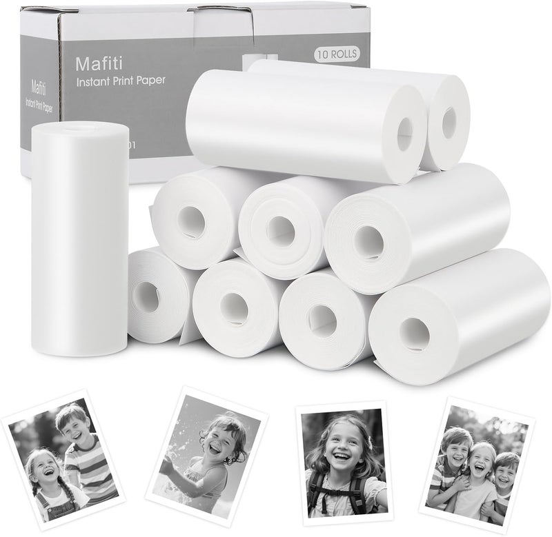 mafiti 10 Rolls Kids Instant Camera Refill Print Paper,57x 25 Thermal Paper Compatible with Most Kids Camera Instant Print/Mini Printer,2.2 Inch BPA Free Photo Paper - Image 1