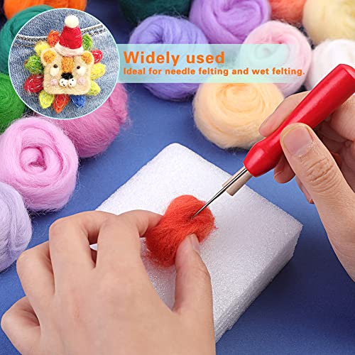 Mayboos 54 Colors Needle Felting Wool, 5.71oz Wool Roving Felting Fiber Wool Yarn for Needle Felting Supplies DIY Hand Spinning, 3g/Color - Image 5