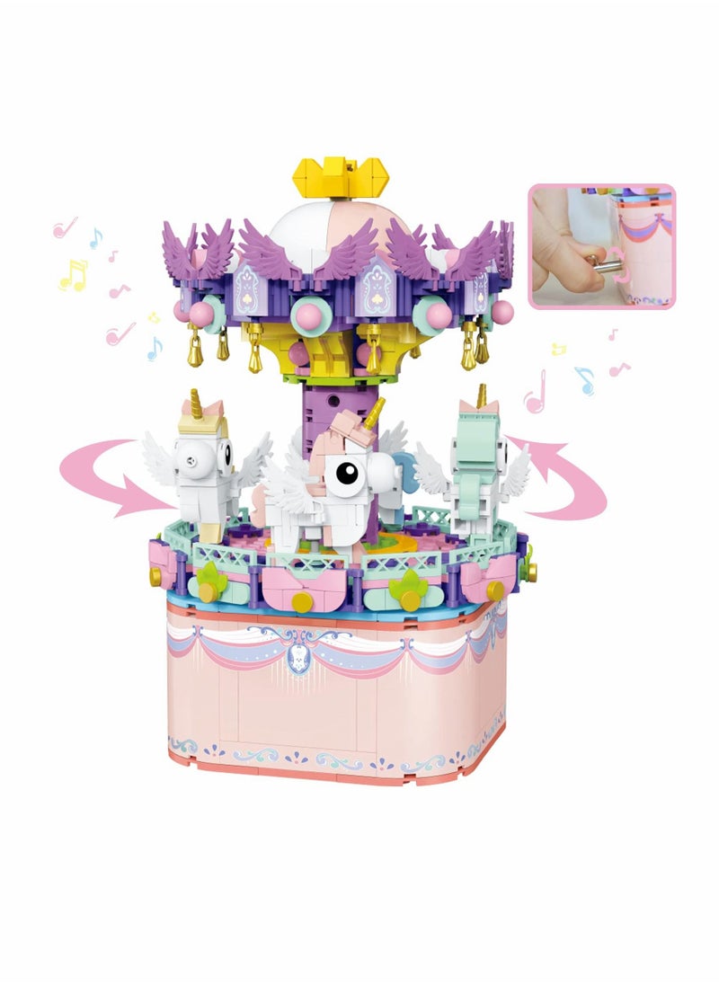 واي آند دي Music Box Building Toys, Rotating Carousel DIY Block for Girls and Boys 6 -12 Years Old, 874 pcs, STEM Construction Toy Birthday Gifts Adults Kids  - Image 1