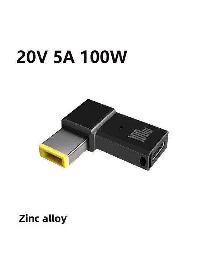 TyPEC Data Cable Is Suitable For Lenovo Notebook Computer Square Port With Needle Thinkpad X1 Power Supply Pd Fast Charging Line-Color:typec  Zinc Alloy 100W  - Image 1
