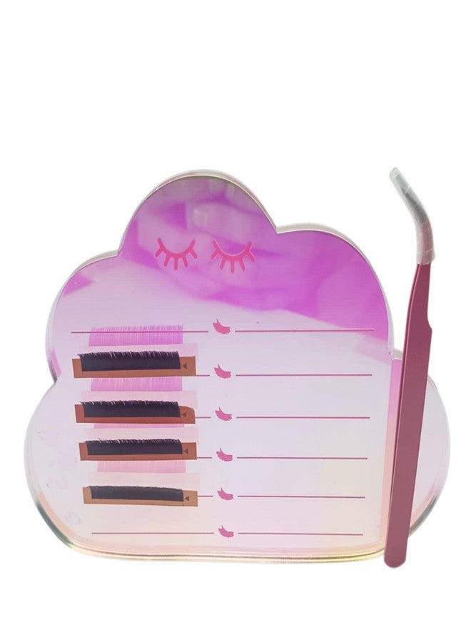 LIXIMMAZN Dazzling Eyelash Grafting Pallet, Acrylic Lash Tile holder, Makeup Palette Eyelash Extensions Storage Gasket Pads with Suction for Tweezers (Cloud-Shaped C) - Image 1