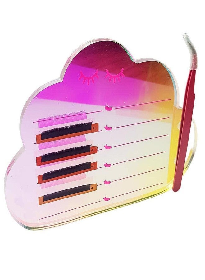 LIXIMMAZN Dazzling Eyelash Grafting Pallet, Acrylic Lash Tile holder, Makeup Palette Eyelash Extensions Storage Gasket Pads with Suction for Tweezers (Cloud-Shaped C) - Image 5