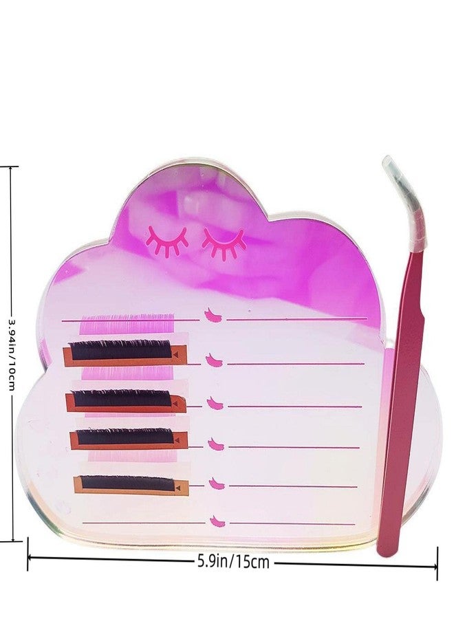 LIXIMMAZN Dazzling Eyelash Grafting Pallet, Acrylic Lash Tile holder, Makeup Palette Eyelash Extensions Storage Gasket Pads with Suction for Tweezers (Cloud-Shaped C) - Image 2