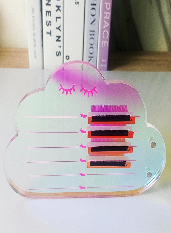 LIXIMMAZN Dazzling Eyelash Grafting Pallet, Acrylic Lash Tile holder, Makeup Palette Eyelash Extensions Storage Gasket Pads with Suction for Tweezers (Cloud-Shaped C) - Image 4