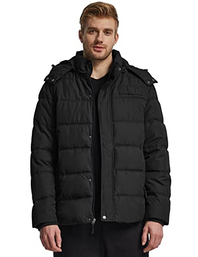 wantdo Men's Hooded Winter Padded Puffer Coat Windproof Puffer Jacket (Black, Large) - Image 3