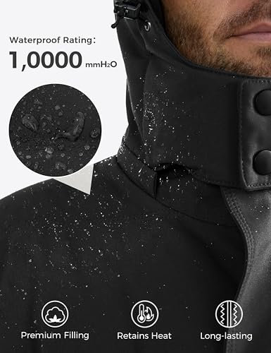 wantdo Men's Hooded Winter Padded Puffer Coat Windproof Puffer Jacket (Black, Large) - Image 5