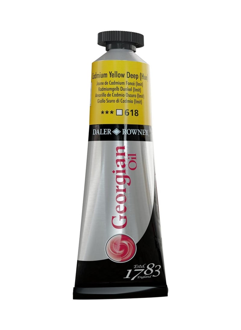 Daler Rowney Georgian Oil Colour Tube 38ml Content Cadmium Yellow Deep Hue  - Image 1