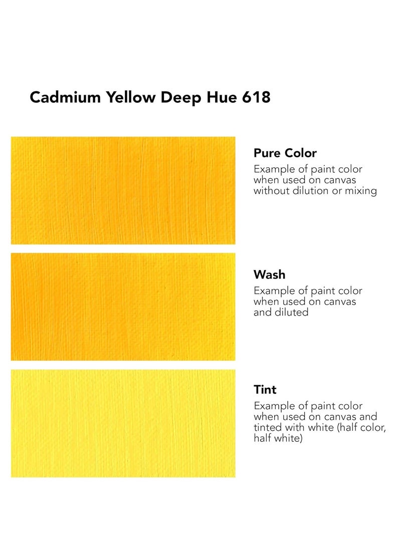 Daler Rowney Georgian Oil Colour Tube 38ml Content Cadmium Yellow Deep Hue  - Image 2
