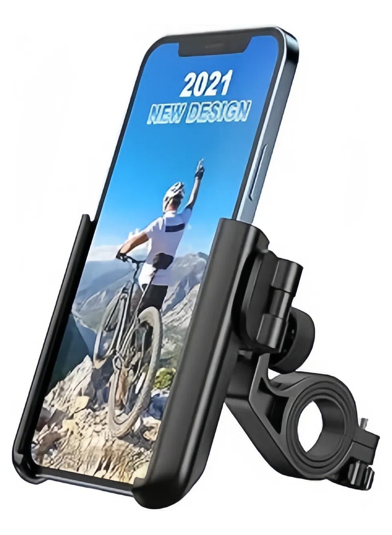 عام حامل هاتف دراجة مُحسّن مضاد للاهتزاز وثابت مع دوران 360 درجة قابل للتعديل، إكسسوارات دراجة عالمية/حامل هاتف للدراجة يناسب أي هواتف ذكية أو أجهزة GPS أخرى بحجم بين 3.5 و7.0 بوصات. - Image 1