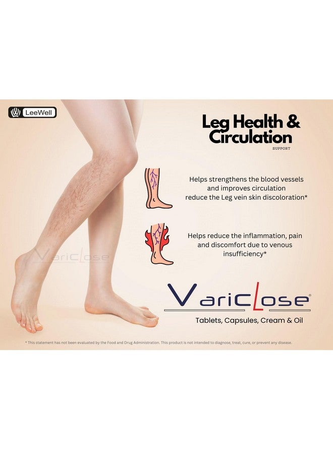 Variclose -500 with Citrus bioflavonoids Diosmin 450mg, Hesperidin 50mg tablets | Leg Veins & Blood Circulation, Venous Tone, Micro Circulation, Discoloured, Pain, Heavyness, Swollen Enlarged Veins Health - 30 tablets - Image 3