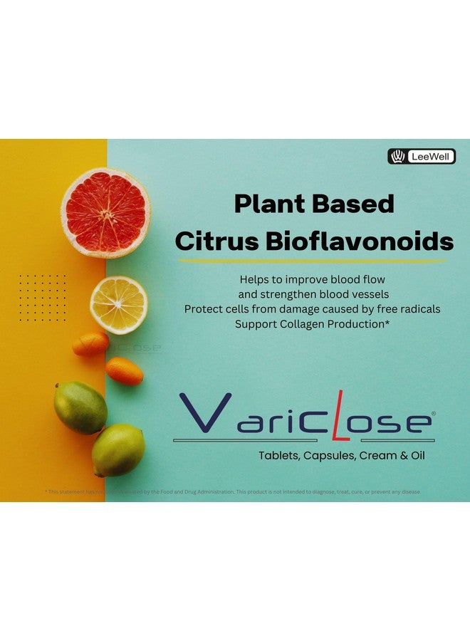 Variclose -500 with Citrus bioflavonoids Diosmin 450mg, Hesperidin 50mg tablets | Leg Veins & Blood Circulation, Venous Tone, Micro Circulation, Discoloured, Pain, Heavyness, Swollen Enlarged Veins Health - 30 tablets - Image 2