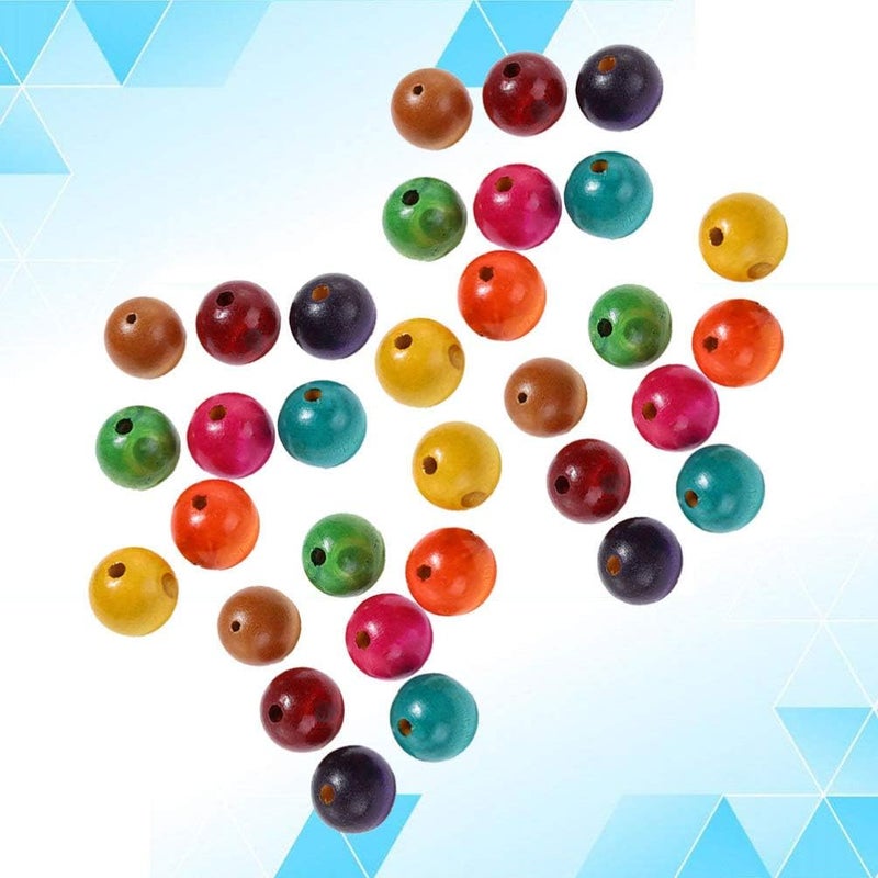 klarako Wood Round Beads 800pcs Colored Round Wood Beads Large Hole Wood Spacer Beads Loose Beads for DIY Craft Bracelet Necklace Jewellery Making (6mm) Spacer Loose Beads - Image 4
