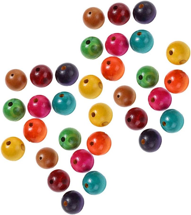 klarako Wood Round Beads 800pcs Colored Round Wood Beads Large Hole Wood Spacer Beads Loose Beads for DIY Craft Bracelet Necklace Jewellery Making (6mm) Spacer Loose Beads - Image 1